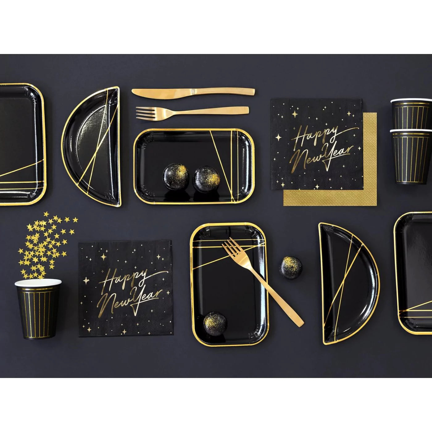 Napkins Happy New Year Black - SP33-82-010-019ME