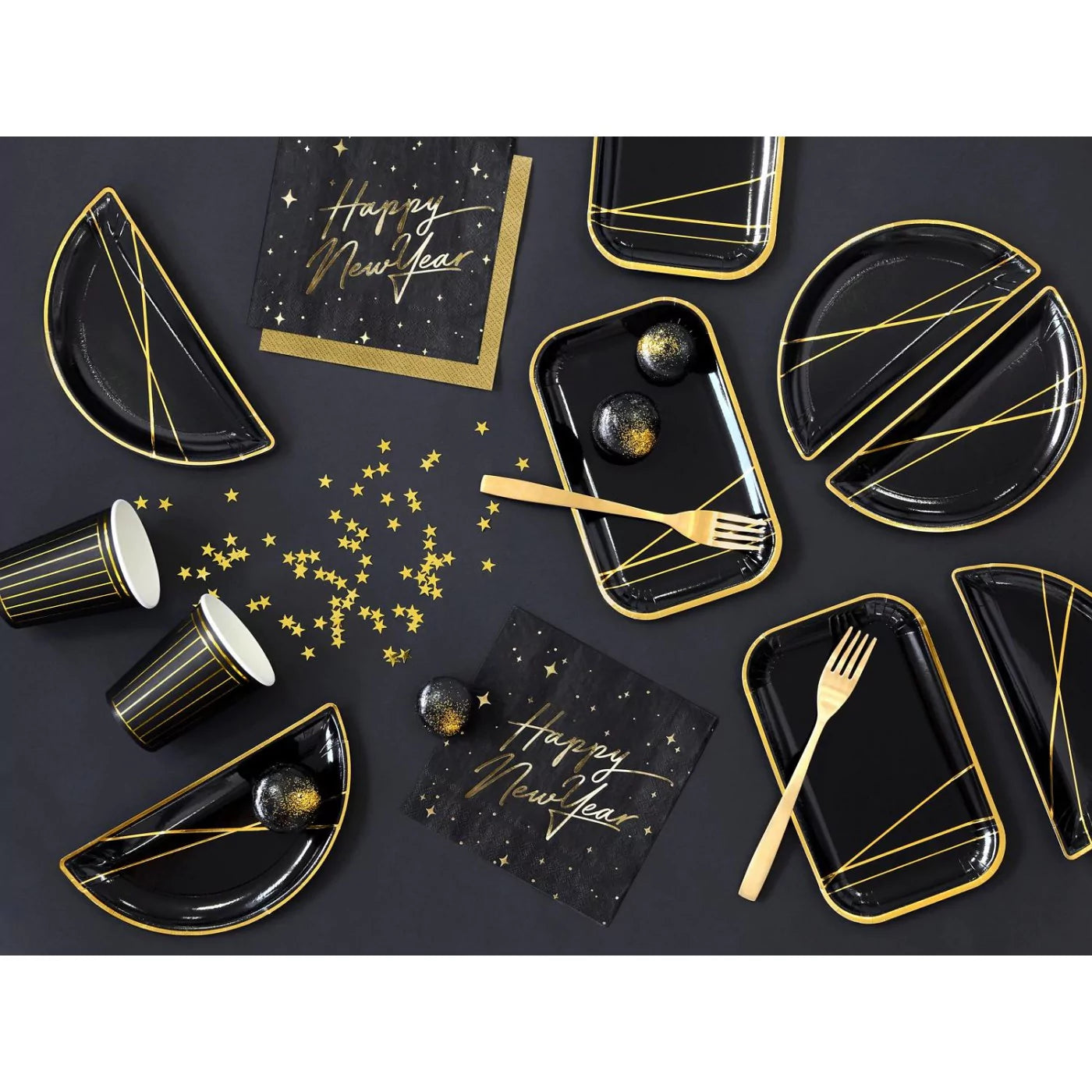 Napkins Happy New Year Black - SP33-82-010-019ME