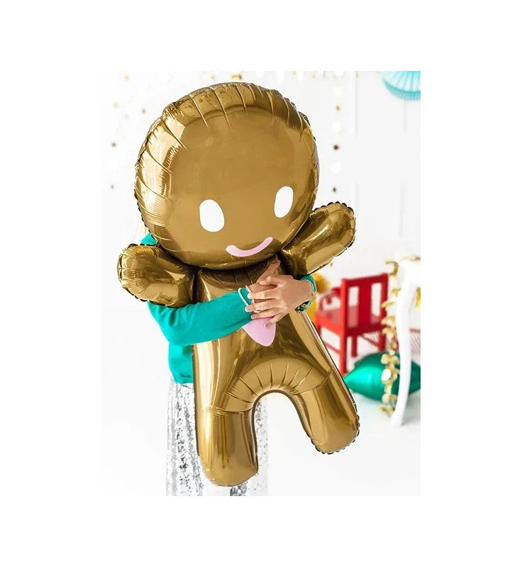 “Gold gingerbread man foil balloon Christmas party decoration”
