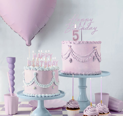 Violet plastic cup with frill edge for pastel-themed parties and events