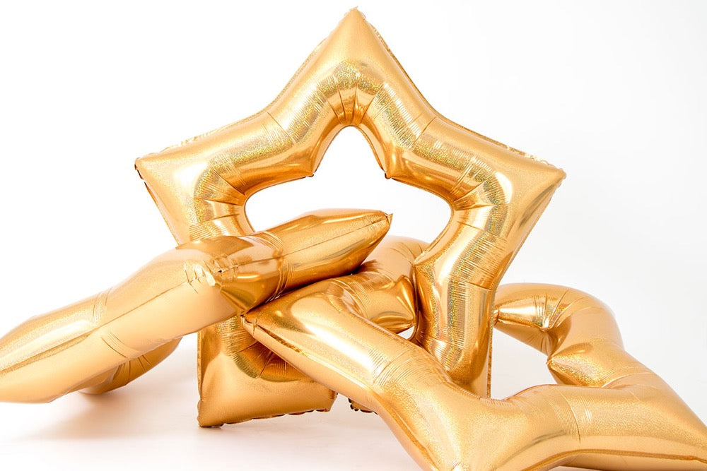 Linky star glitter gold foil balloon Grabo 38 inches holographic