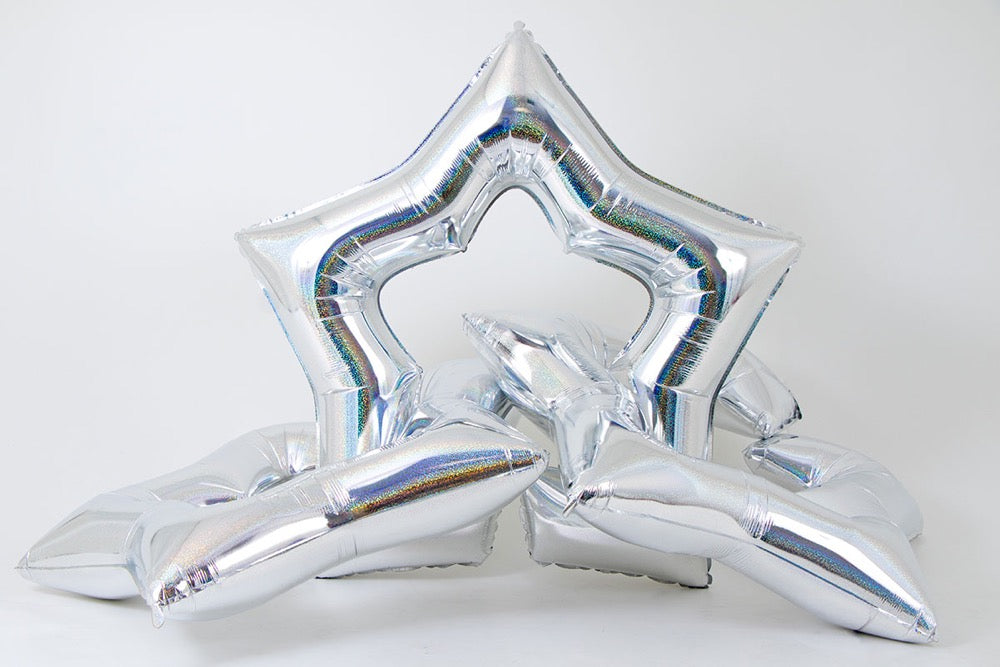 Linky star glitter silver foil balloon Grabo 38 inches holographic