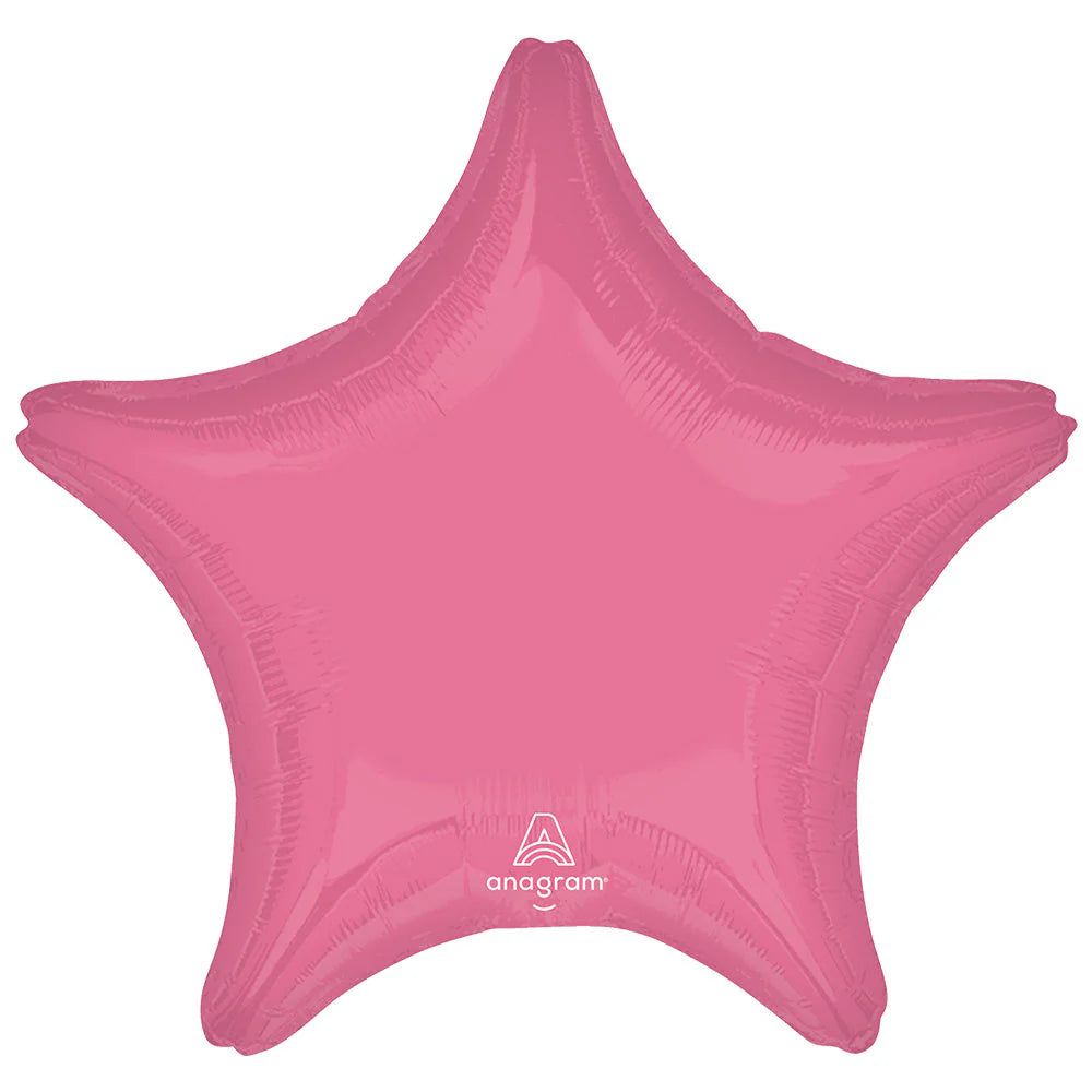 "Vibrant pink star foil balloon – 19 inches"