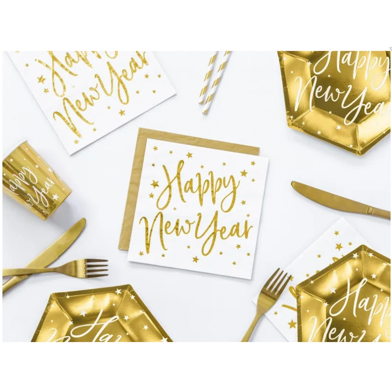 Napkins Happy New Year White  SP33-81-008-019ME