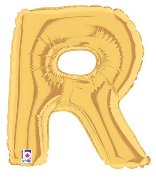 Gold R Letter 14918G - 7 in β Funny Balloons Miami LLC