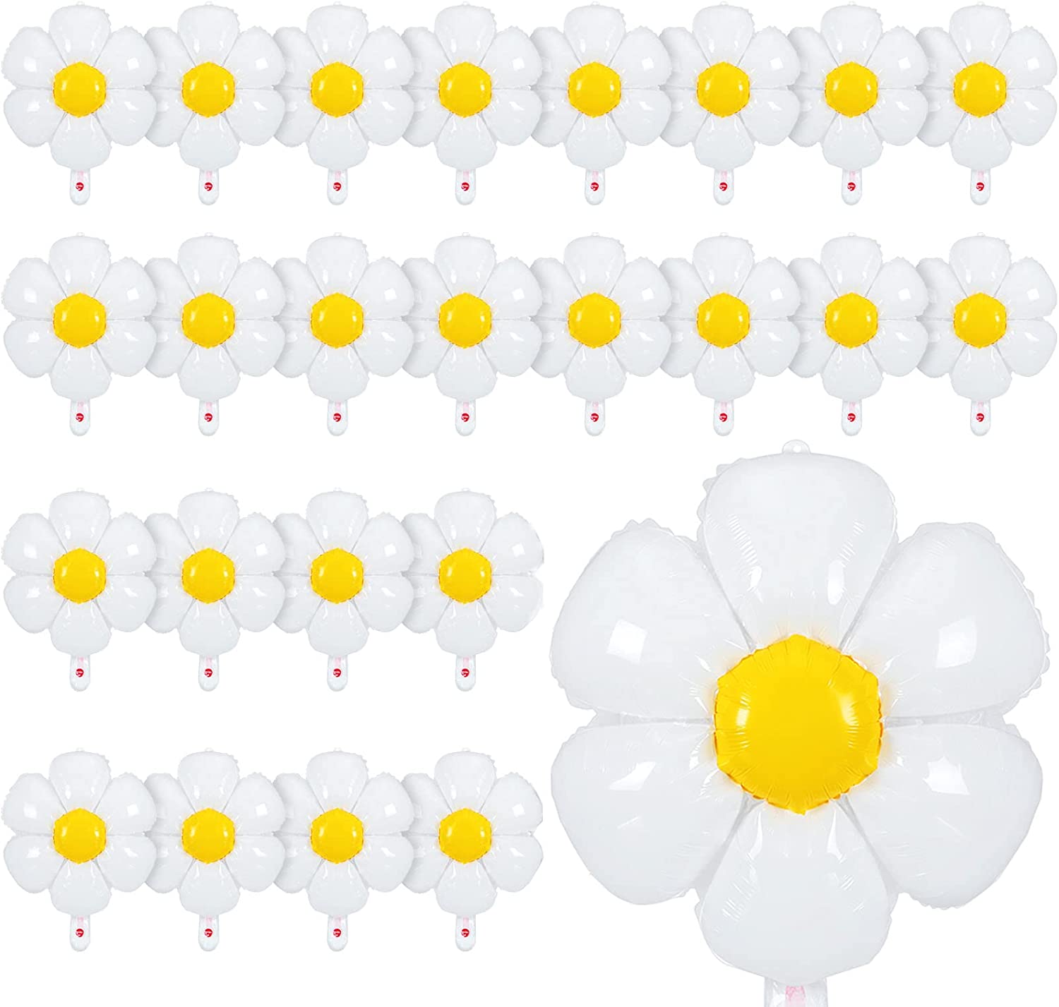 White Daisy Flower Balloon 37557 - 20 in