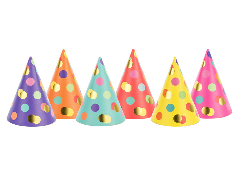 Party hats Dots, mix, 6.3in