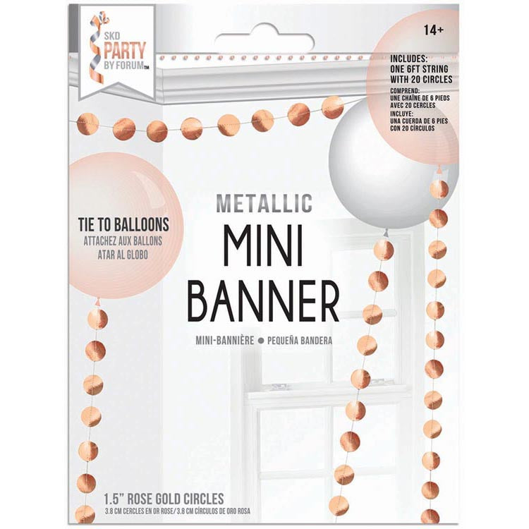 Mini Banner Metallic Rose Gold Circle 98133