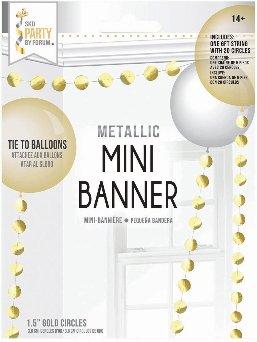 Mini Banner Metallic Gold Circle 98575