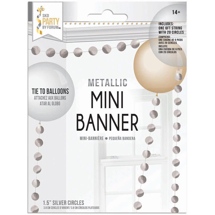 Mini Banner Metallic Silver Circle 98576