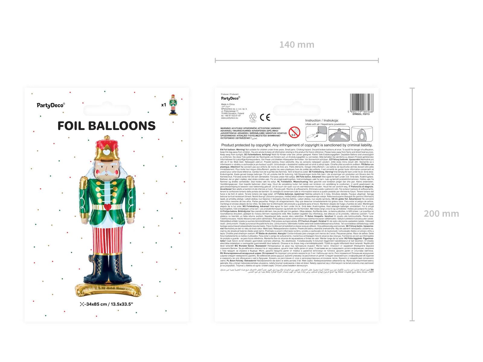 Standing Foil Balloon Nutcracker Mix - FB113