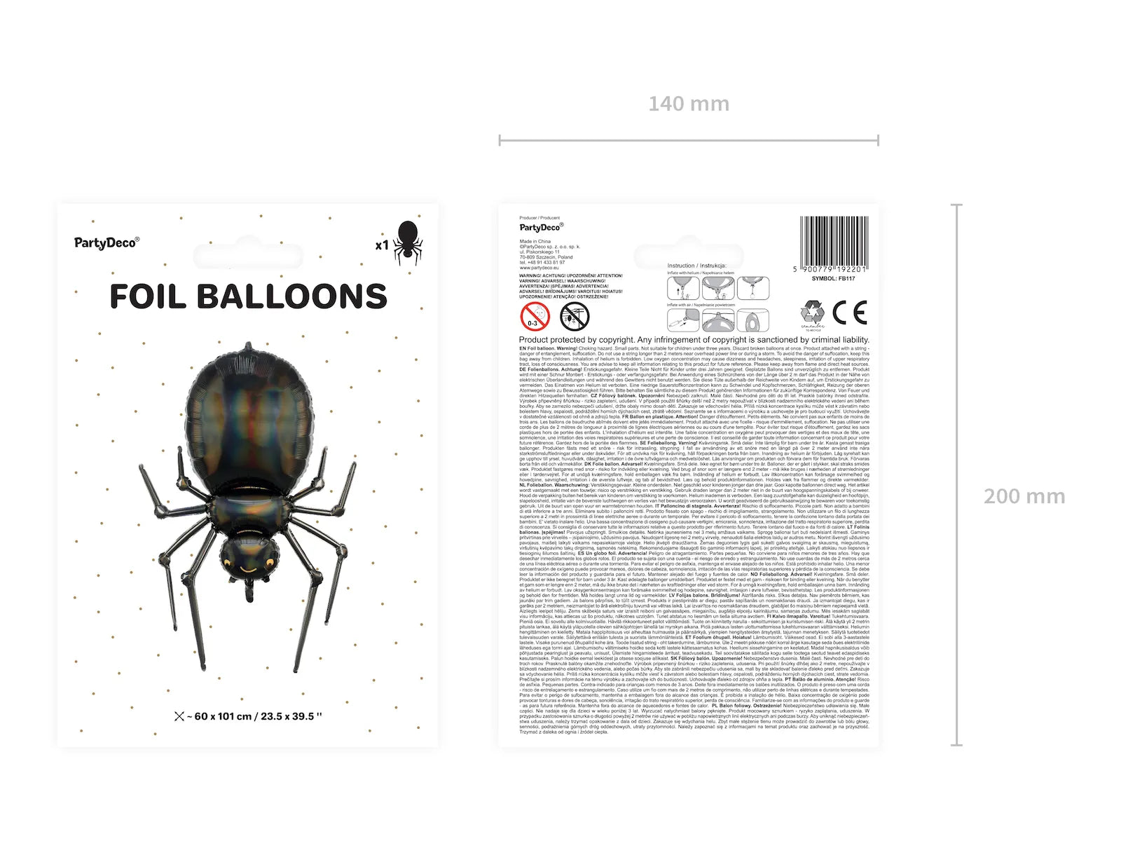 Foil Balloon Spider Black - FB117