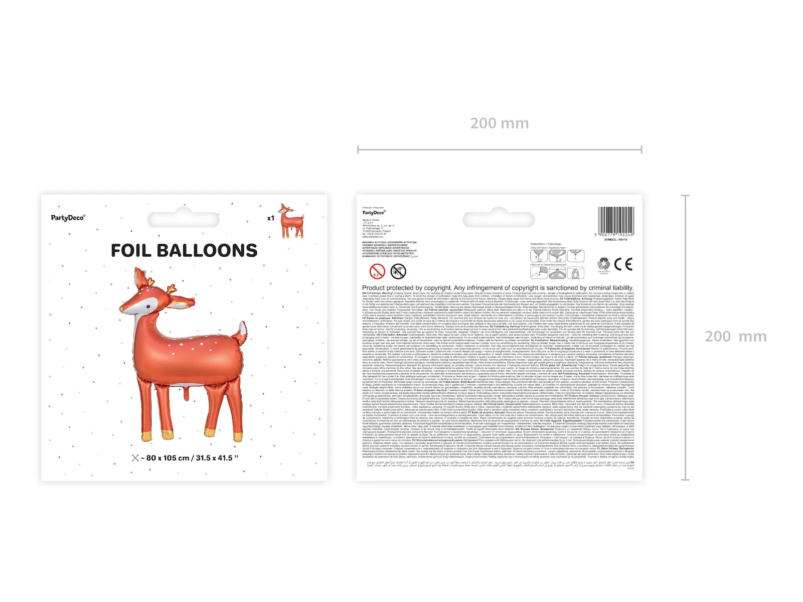 Foil Balloon Deer, 31.5 x 41.3 in, mix