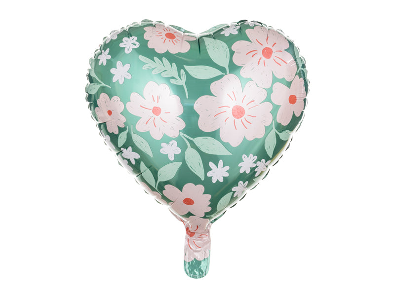 Foil Balloons Heart with Flowers Mix - FB124