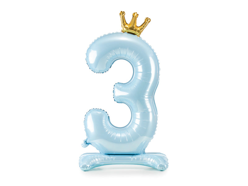 Standing Foil Balloon Number "3" Sky-Blue - FB126M-3-011