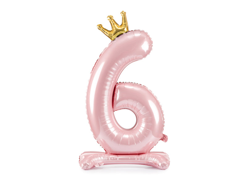 Standing Foil Balloon Number "6" Light Pink - FB126M-6-081J