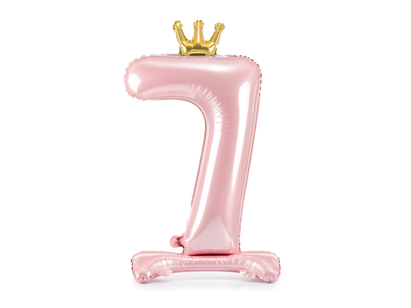 Standing Foil Balloon Number "7" Light Pink - FB126M-7-081J