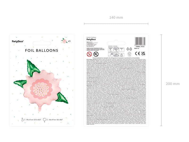 Foil Balloon Flower, 27.6 x 24.4 in, mix