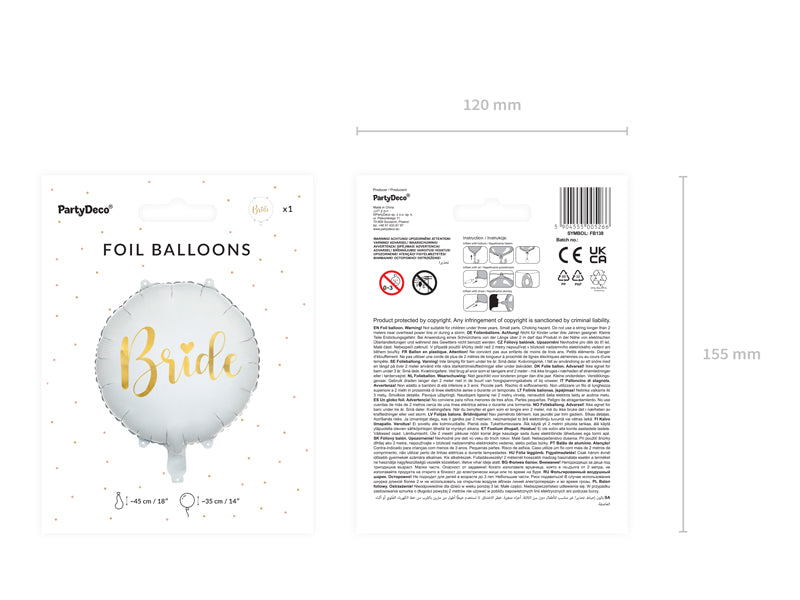 Foil Balloon Bride White - FB138