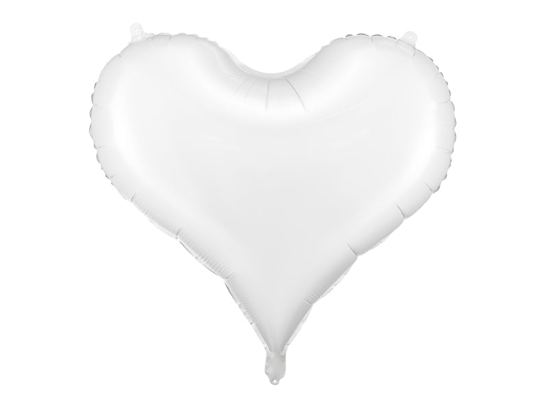 Foil balloon Heart, 29.5x25.4in, white
