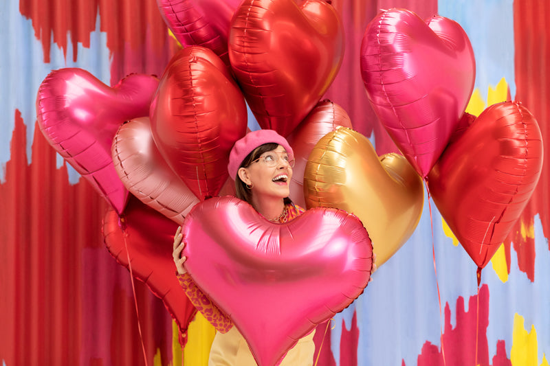 Foil Balloon Heart, 29.9 x 25.4 in, pink