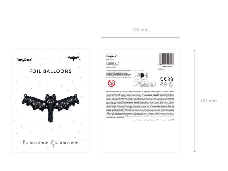 Foil Balloon Bat Mix - FB153