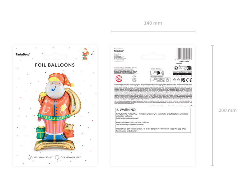 Standing Foil Balloon Santa Mix - FB160