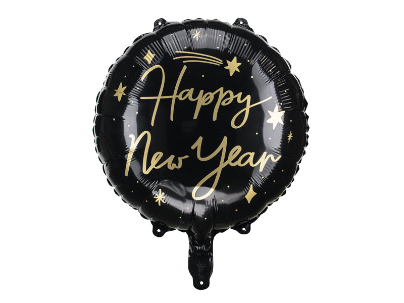 Foil Balloon Happy New Year Black - FB162