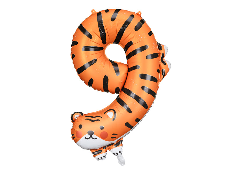 Foil balloon Number 9 Tiger Mix - FB163-9