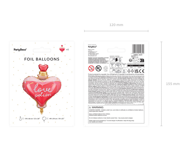 Foil Balloon Love Potion, 21.3 x 26.0 in, mix