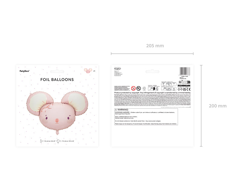 Foil balloon Mouse Light Pink - FB190