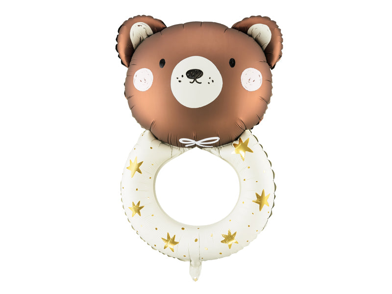 Foil Balloon Teddy Rattle, 24.0 x 34.6 in, mix