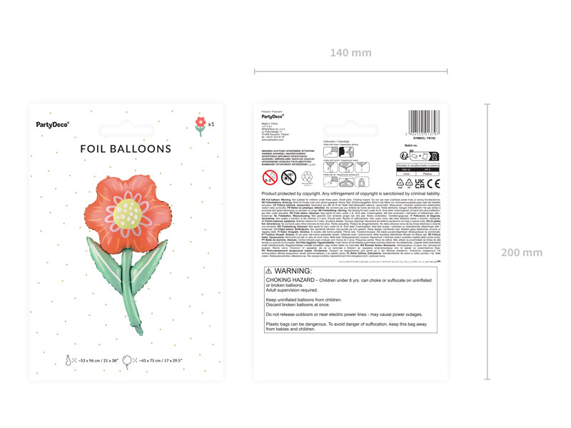 Foil Balloon Flower, 20.9 x 37.8 in, mix
