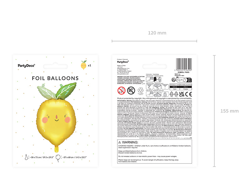 Foil Balloon Lemon,519.7 x 29.5 in, mix