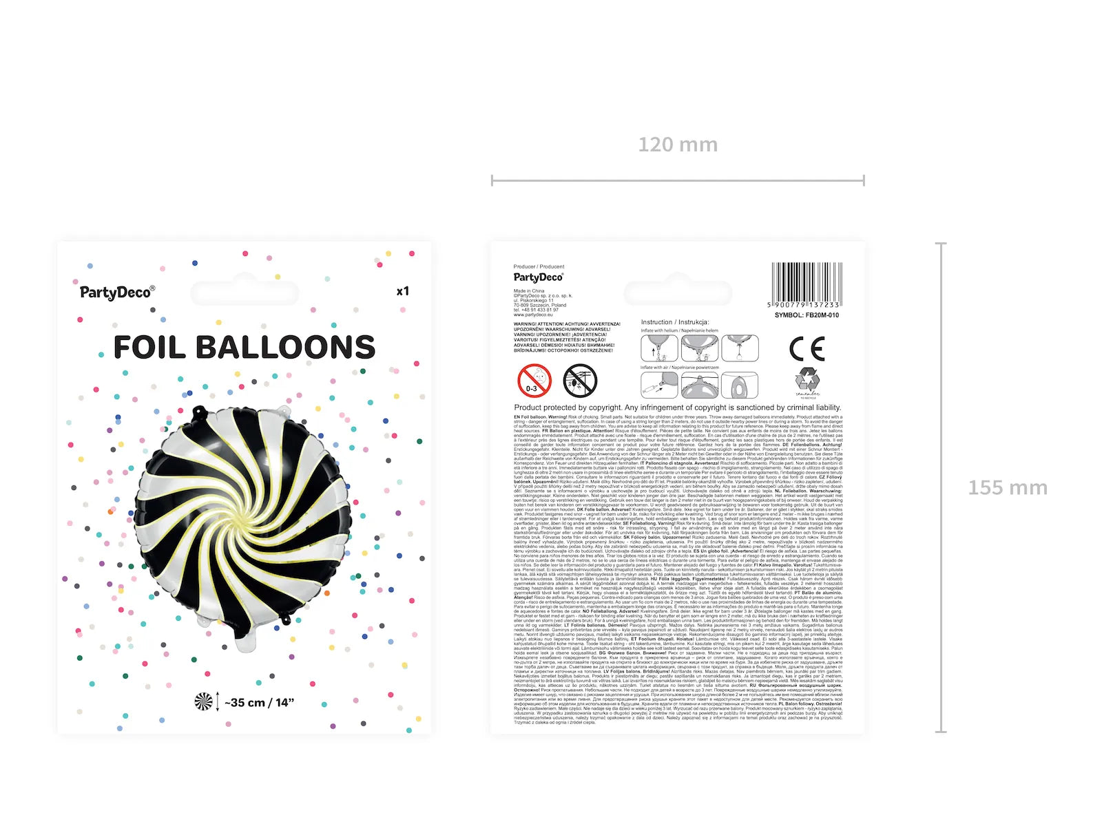 Foil Balloon Candy Black - FB20M-010