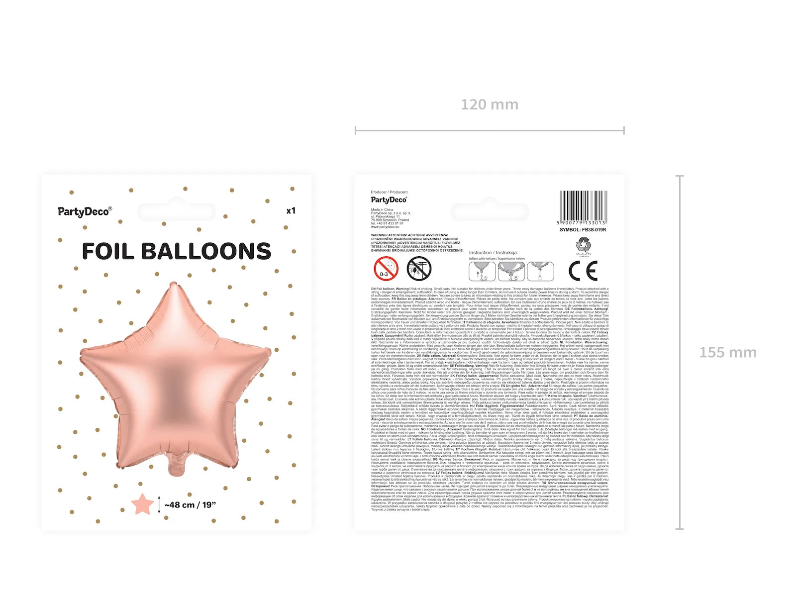 Foil Balloon Star Rose Gold - FB3S-019R