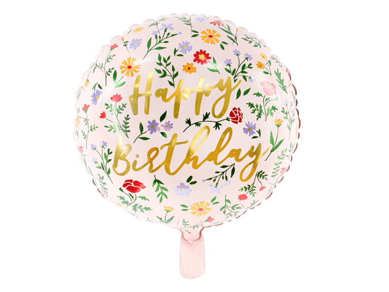 Foil balloon Happy Birthday, 17.7in, light pink