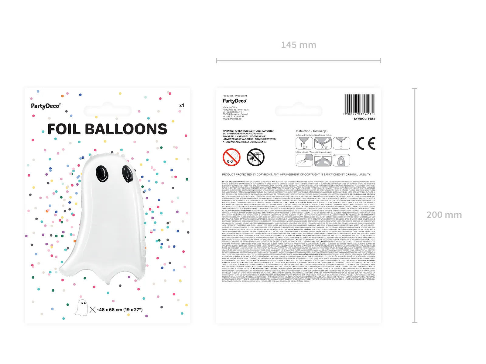 Foil Balloon Ghost - FB51