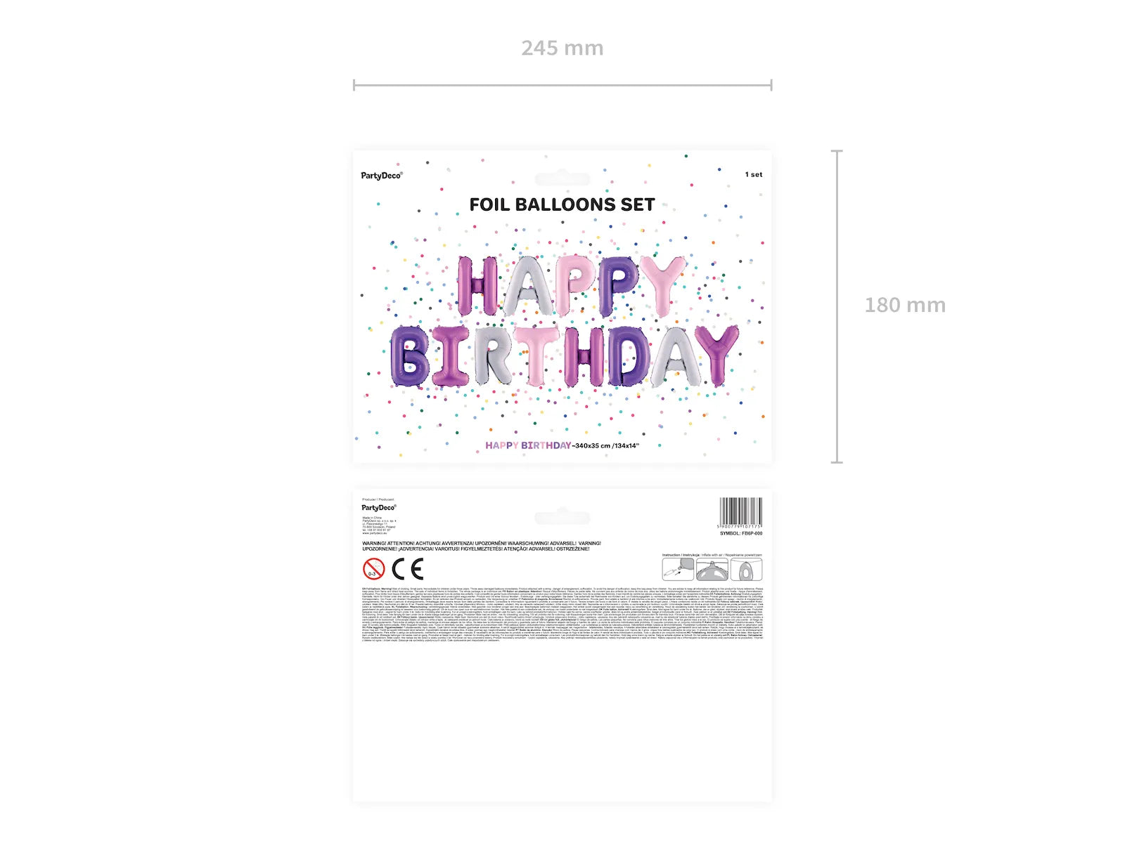 Foil Balloon Happy Birthday Mix - FB6P-000