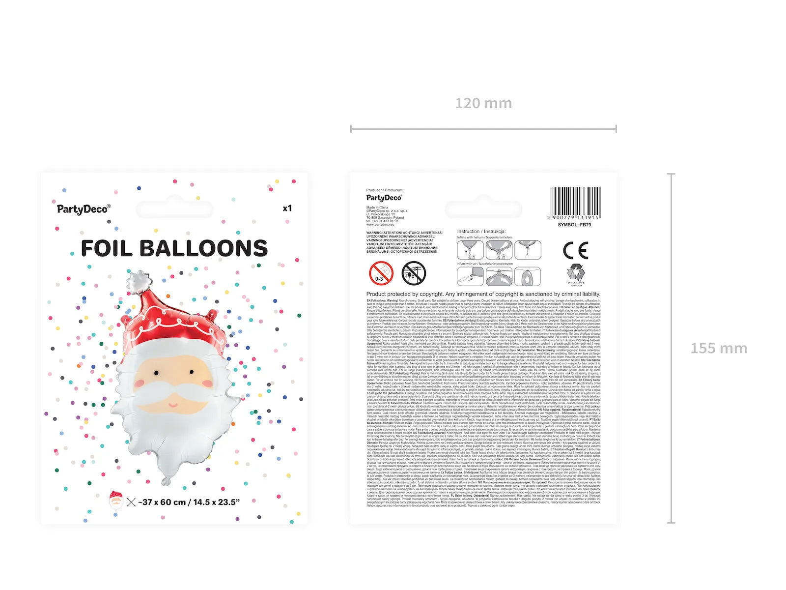 Foil Balloon Santa Mix - FB79