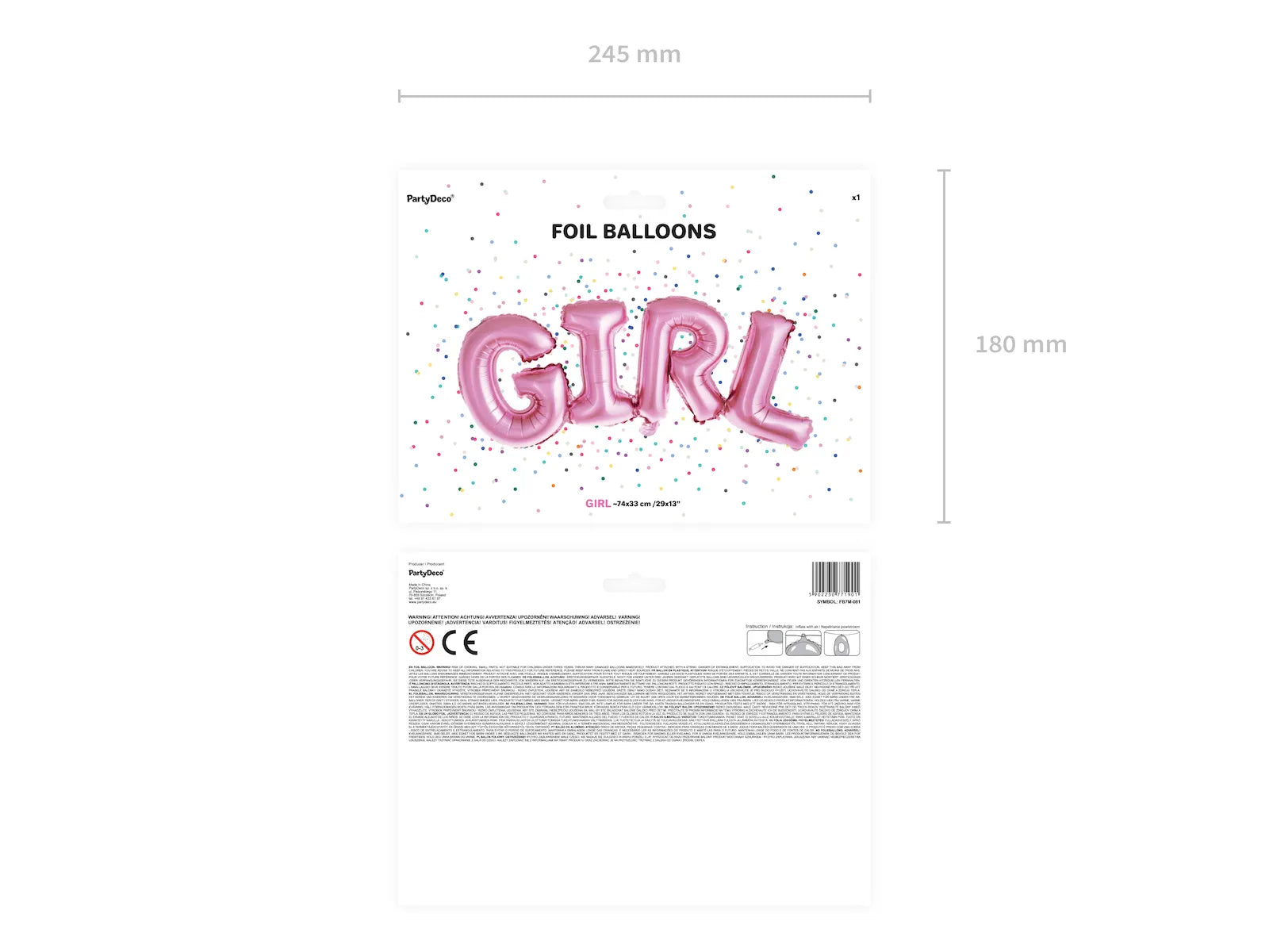 Foil Balloon Girl Pink - FB7M-081