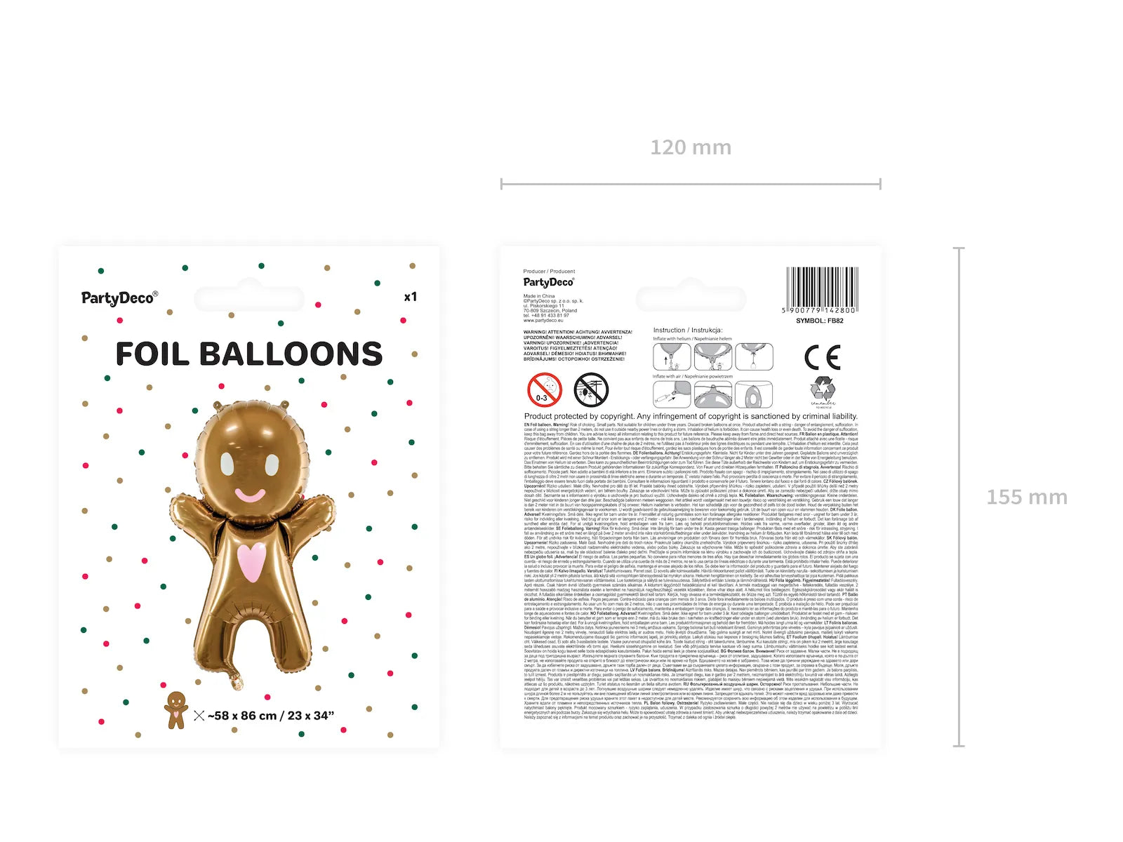 Foil Balloon Gingerbread Man Mix - FB82