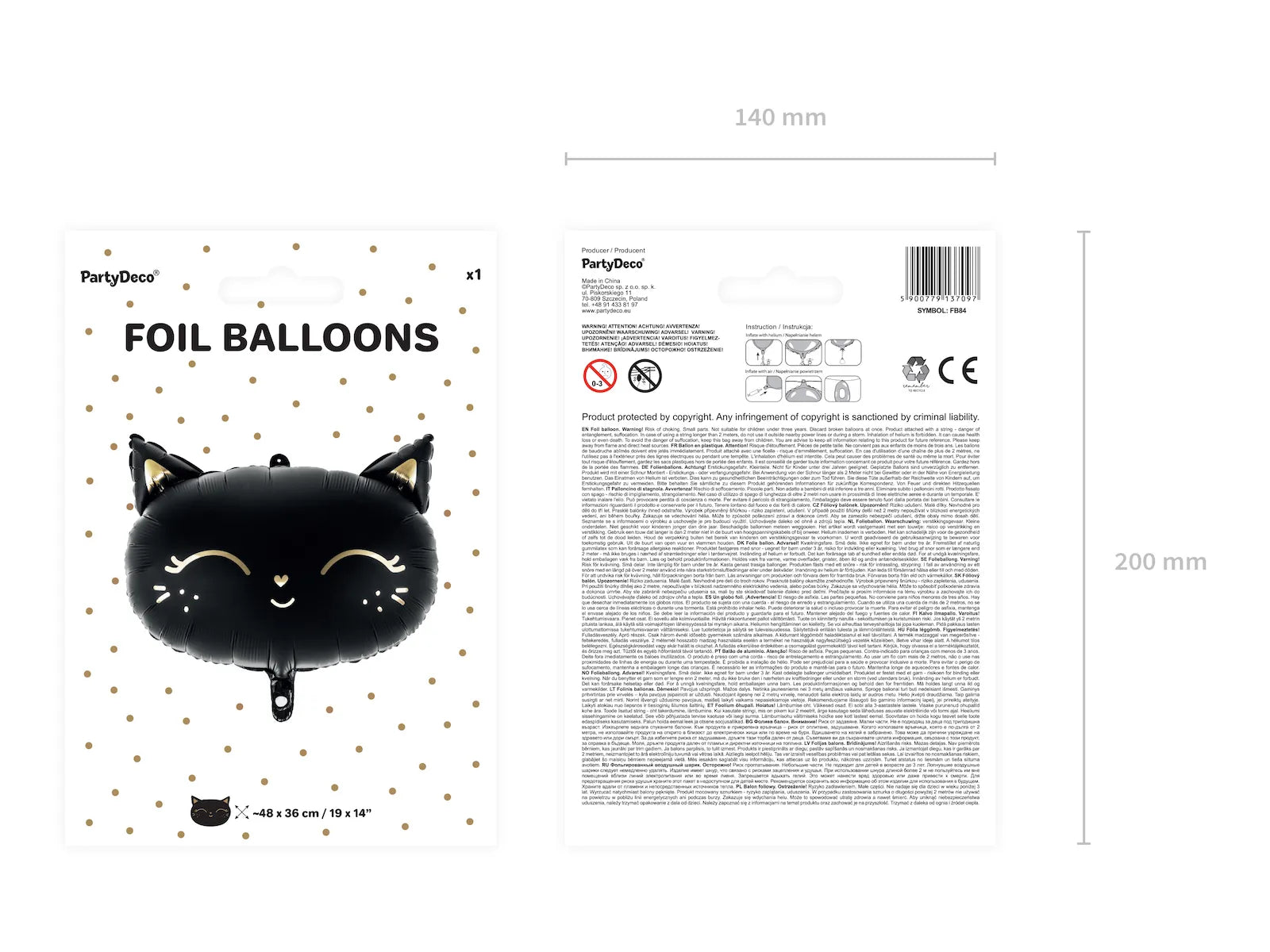 Foil Balloon Cat Black - FB84