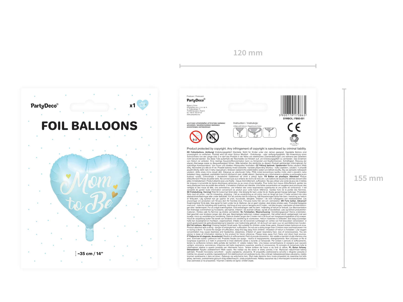 Foil Balloon Mom to Be, 13.8 in, Blue