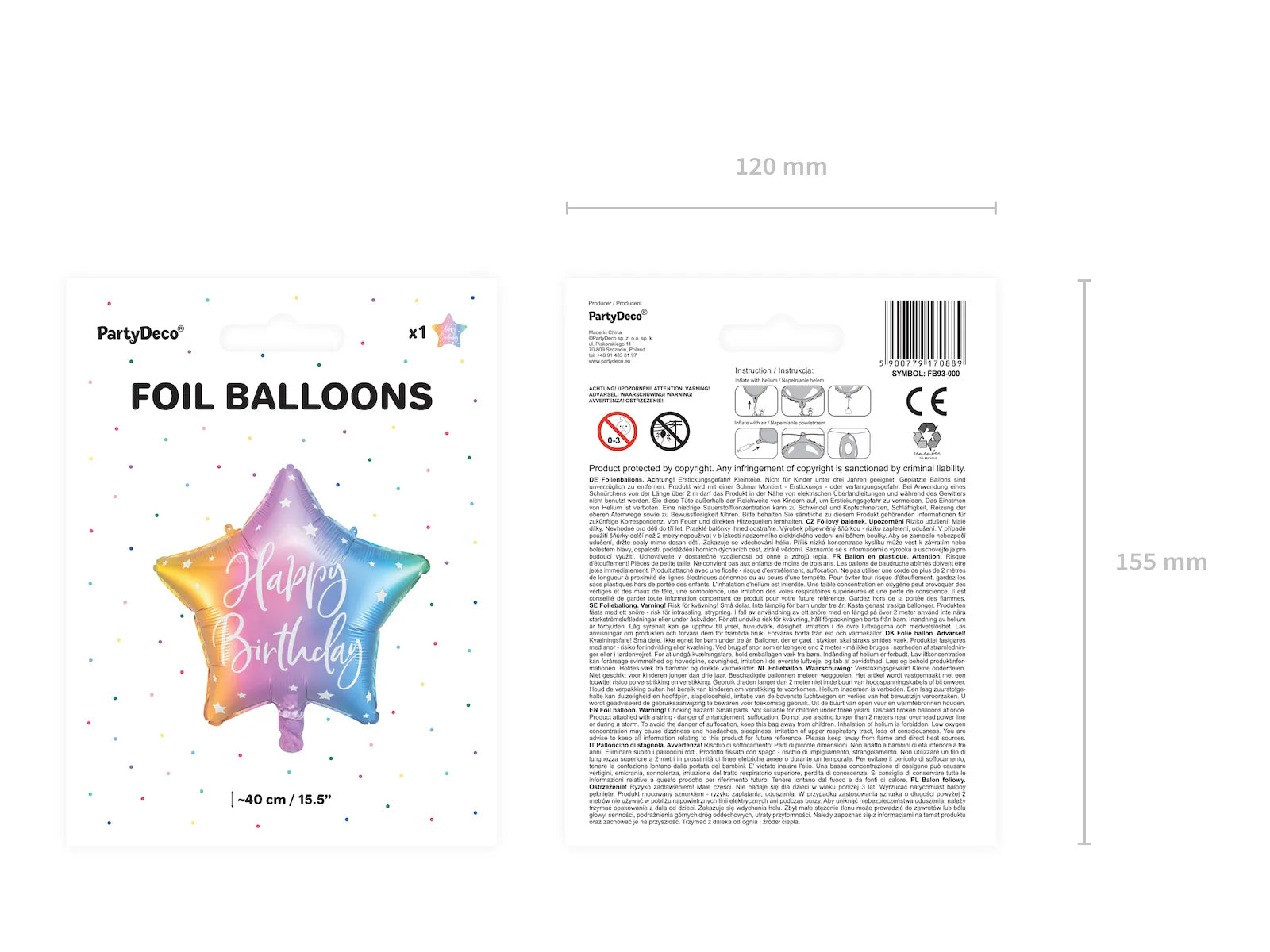 Foil Balloon Happy Birthday Mix - FB93-000