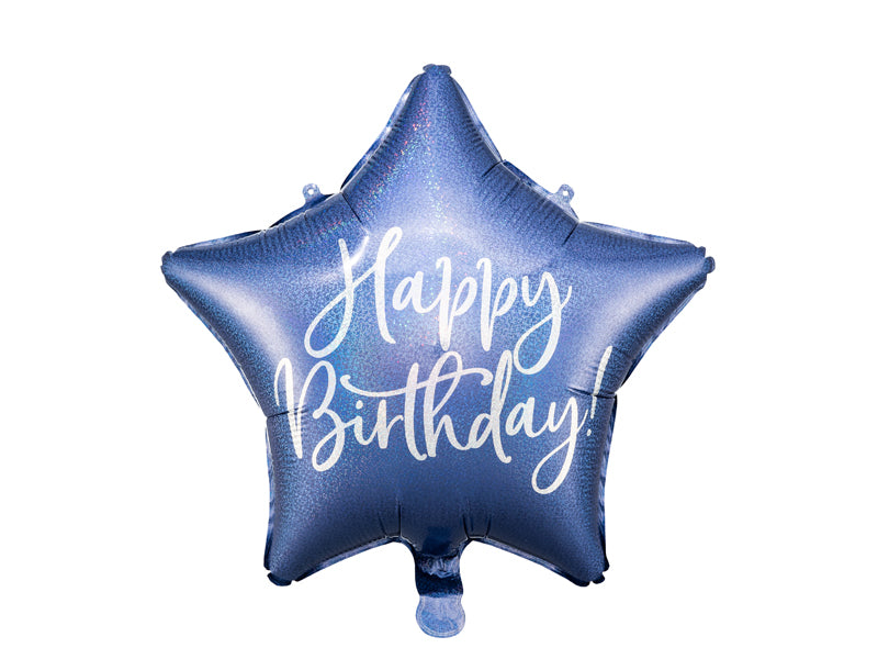 Foil balloon Happy Birthday, 15.7in, navy blue