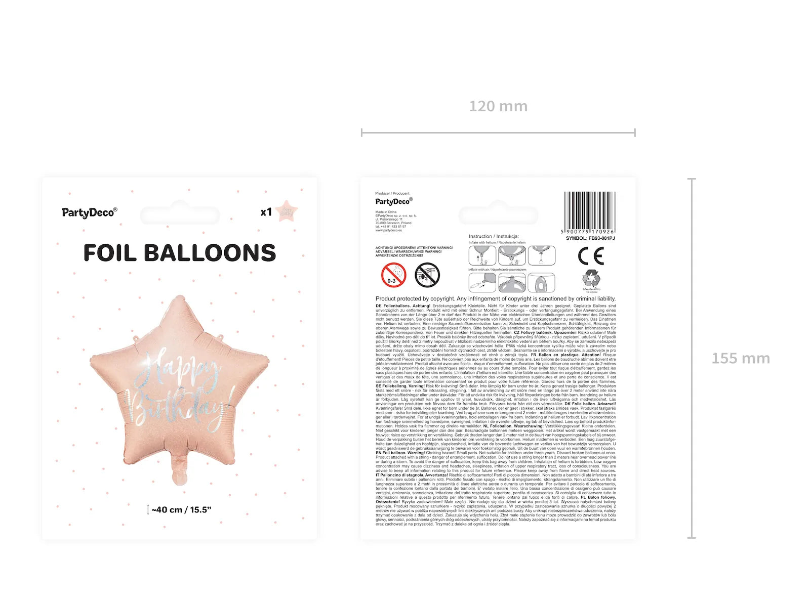 Foil Balloon Happy Birthday Light Powder Pink - FB93-081PJ