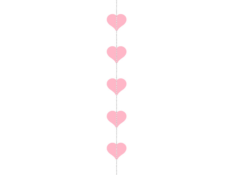 Garland Hearts, pink, 11.5ft
