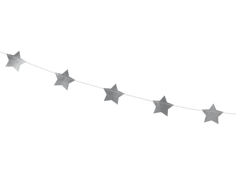Garland Stars, silver, 11.8ft