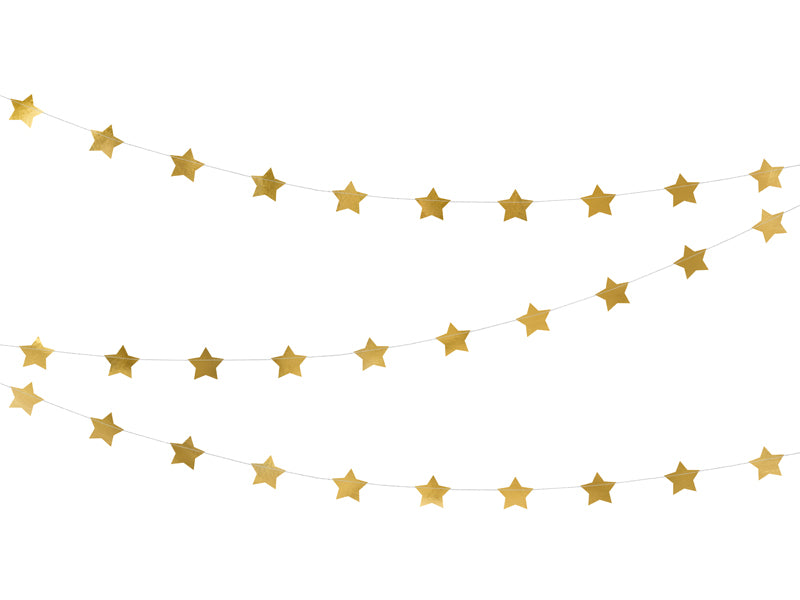 Garland Stars, gold, 11.8ft